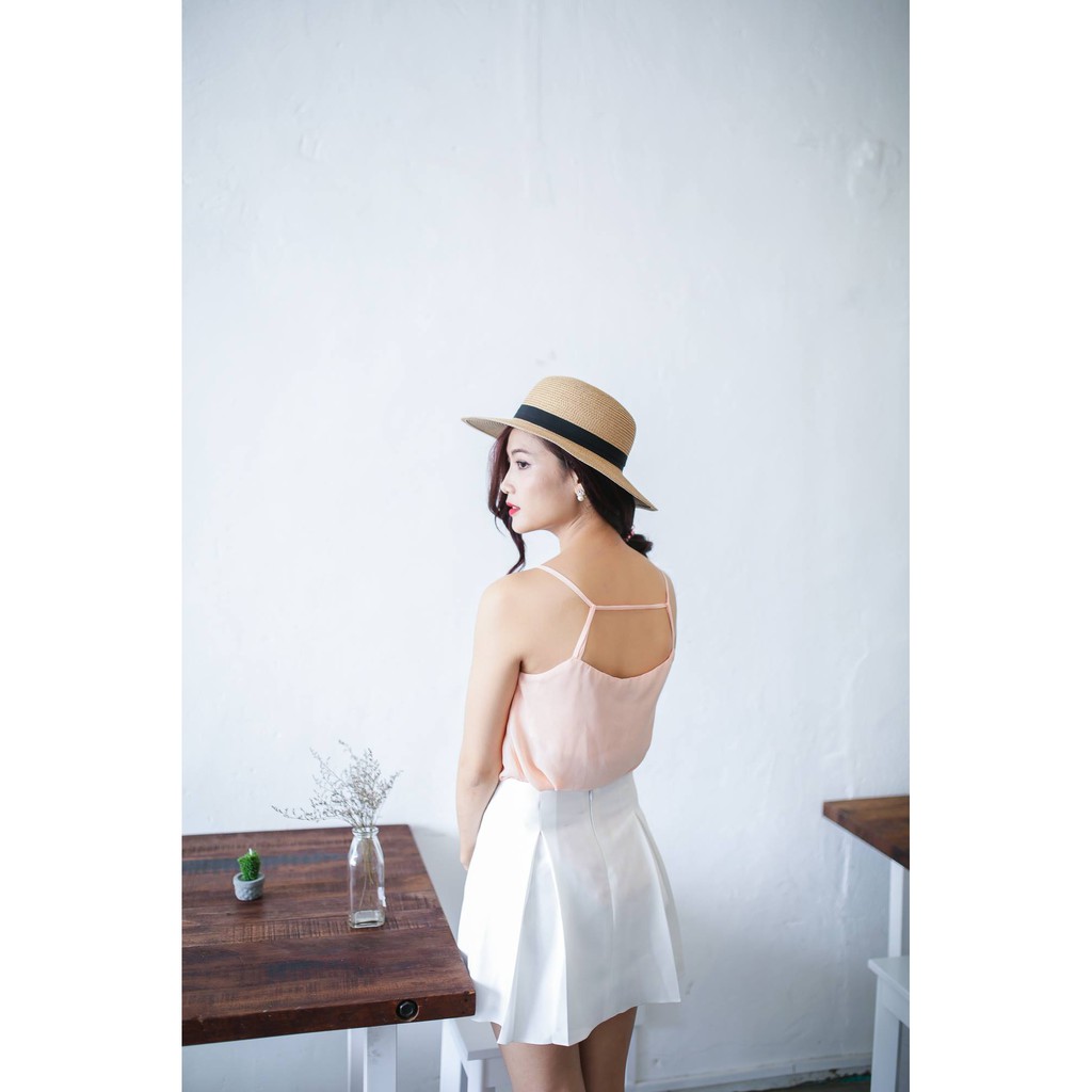 Quần giả váy ngắn xếp ly dáng chữ A QV210539 (có 4 màu: trắng, đen, xanh đậu và cà phê sữa) | BigBuy360 - bigbuy360.vn