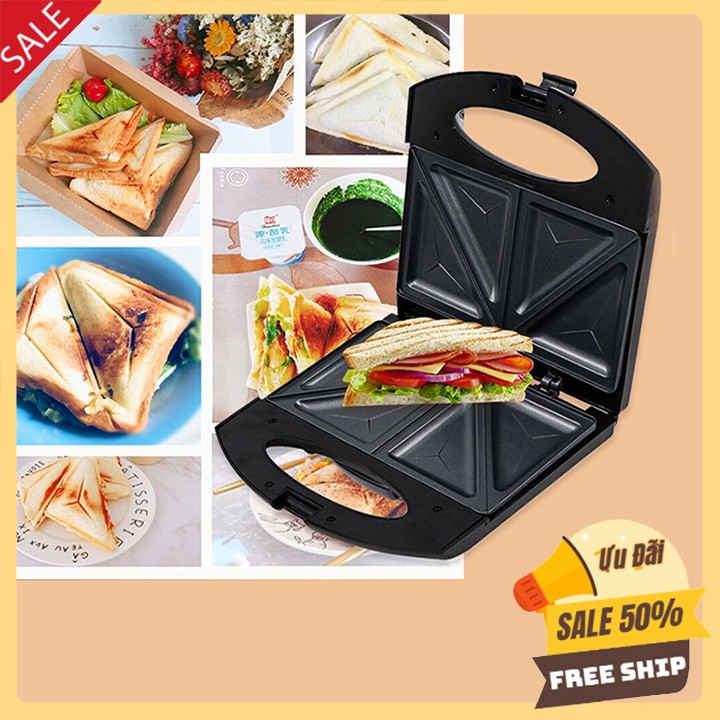 [Mã ELHADEV giảm 4% đơn 300K] Máy Kẹp Nướng Bánh Mì Sandwich Khuôn Tam Giác Haeger 750W