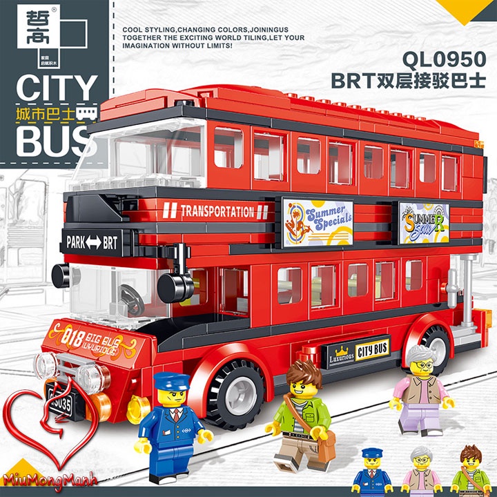 Xe Bus 2 Tầng Cực Đẹp 398 Chi Tiết Đồ Chơi Lắp Ráp Xếp Hình Lego Zhegao