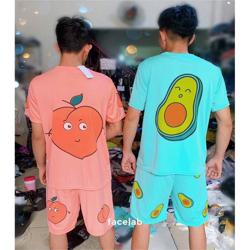 Set Bộ Nam Nữ Bơ Và Đào Siêu Cute