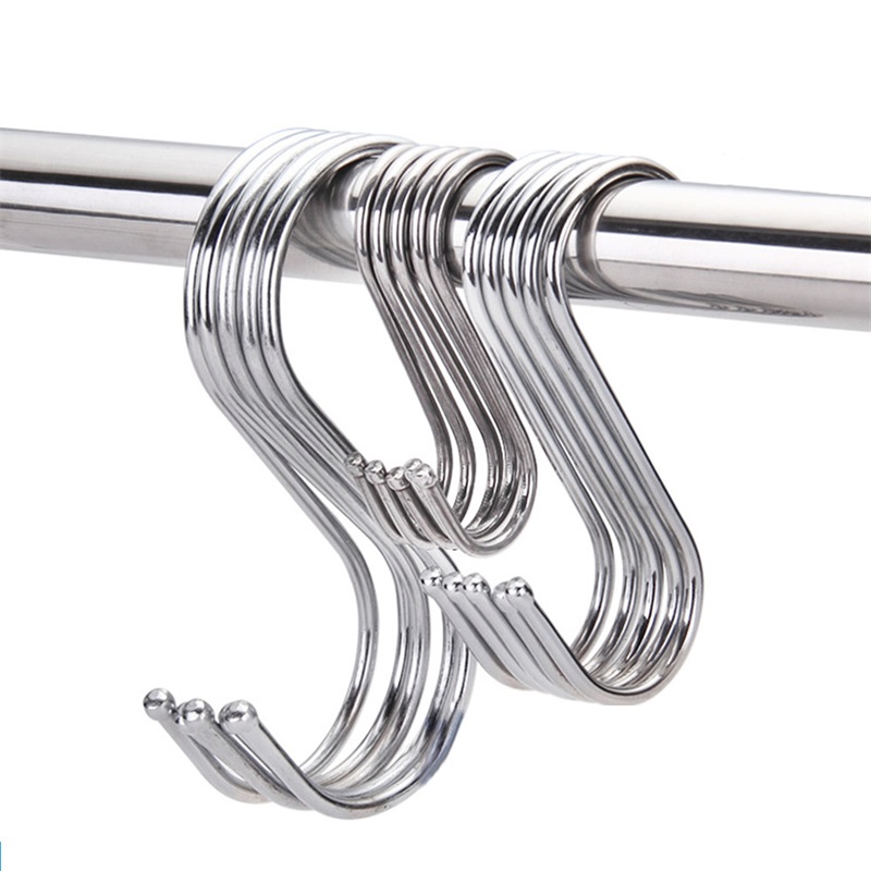 Bộ 10 Móc Treo Đồ Hình Chữ S Bằng Thép Không Gỉ Tiện Dụng