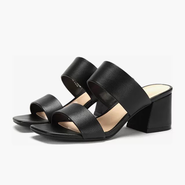 PAMELA - (ẢNH THẬT) Guốc Thời Trang Nữ Cao Gót 5 phân Mũi Vuông 2 Quai Ngang Kiểu Dáng Thanh Lịch 2021 - G29