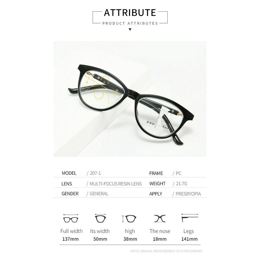 Kính đọc sách nữ đa tiêu cự tiến bộ chống ánh sáng xanh Có thể xem gần và xa