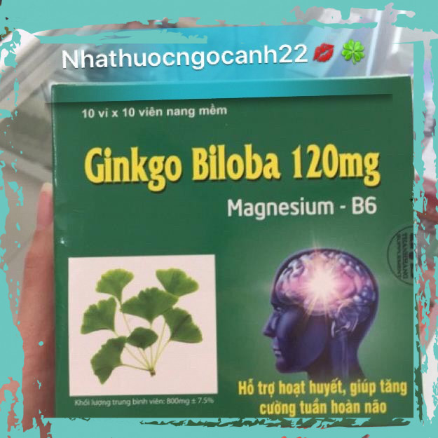 (CHÍNH HÃNG)Ginkgo Biloba 120mg Bổ Sung Dưỡng Chất Cho Não Q10 100 viên