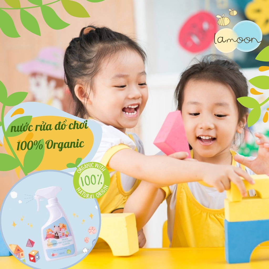 Nước rửa đồ chơi Organic cho bé Lamoon - Túi 450ml