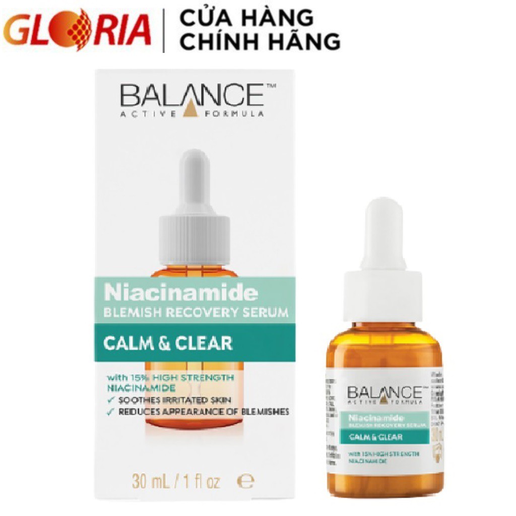 [Mã FMCGMALL -8% đơn 250k] Serum Ngừa Mụn Mờ Thâm Balance Active Formula Niacinamide 15% Blemish Recovery 30ml