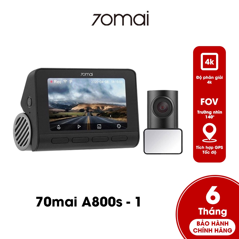 Camera hành trình 70mai Dash Cam A800S&amp;A800S-1 bản quốc tế bộ có cả Cam trước và sau