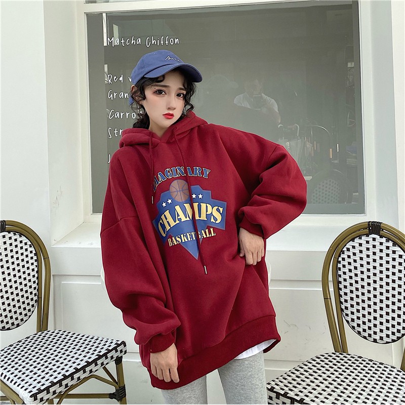 Áo hoodie nữ form rộng, áo hoodie nữ form rộng oversize có mũ màu xanh mặc nhà đi chơi đi học ulzzang hàn quốc | BigBuy360 - bigbuy360.vn