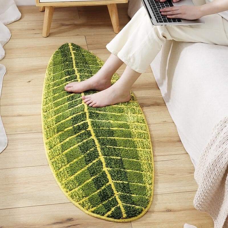 Thảm lau chân hình lá lông cừu - Kanta store