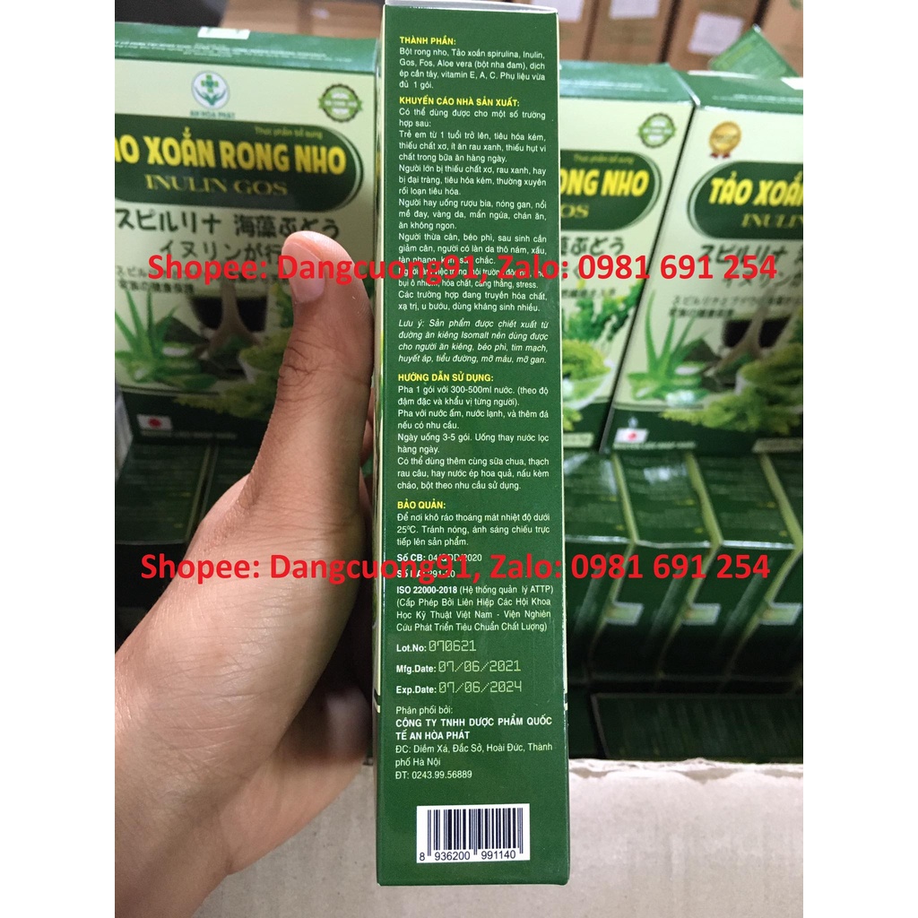 Tảo xoắn rong nho Inulin Gos hỗ trợ giảm cân, bổ sung chất xơ, đẹp da, tốt cho tiêu hóa