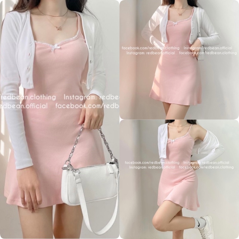 SET ÁO KÈM ĐẦM HAI DÂY GIÁ TỐT TẠI KHO SỈ CHUẨN HÀNG
