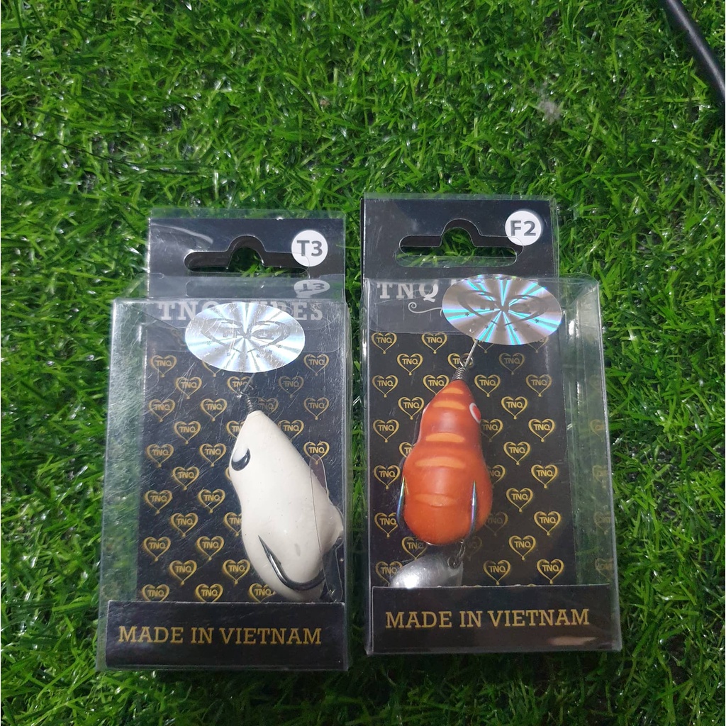 Mồi lure nhái hơi TNQ T1  và T3  - Toán Nhà Quê câu cá LƯỠI TITAN