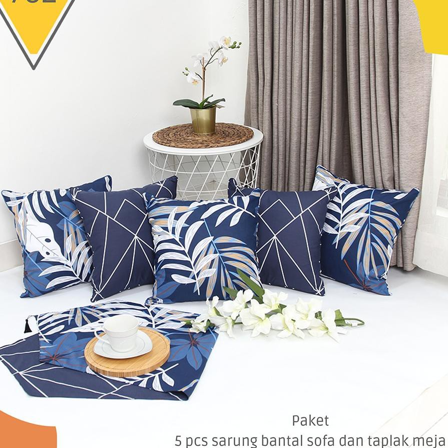 Bộ 2 vỏ gối Sofa 40x40+ khăn trải bàn cao cấp