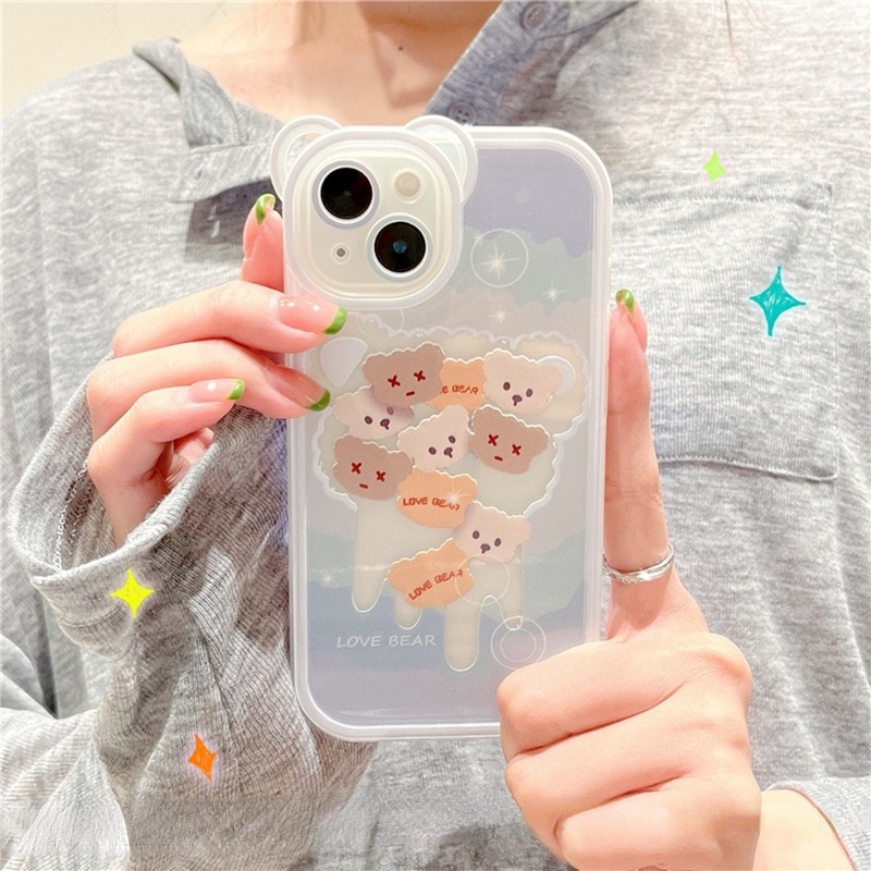 Ốp Điện Thoại Họa Tiết Tai Mèo Dễ Thương Chống Rơi Cho Iphone 13 12 11 Pro MAX X XR XS MAX 6 7 8 Plus