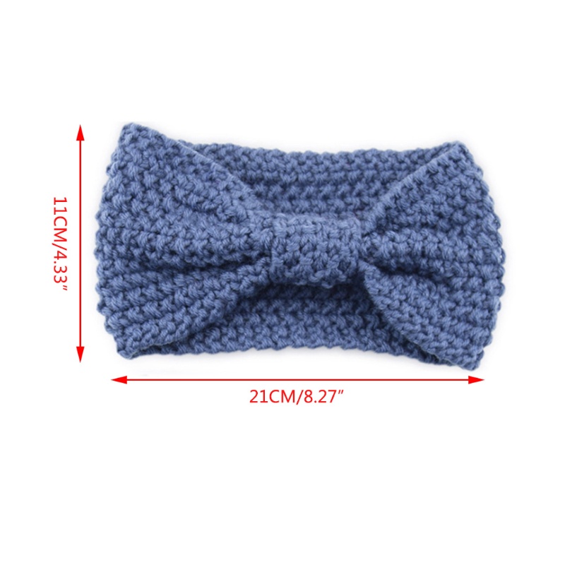 Set 5 Băng Đô Đan Len Đính Nơ Màu Sắc Ngọt Ngào Thời Trang Mùa Đông Cho Nữ