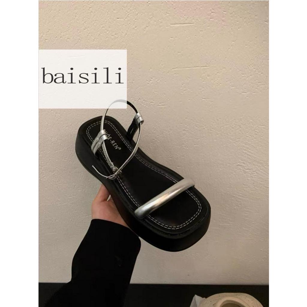 SANDAL XUỒNG BAISILI - GIÀY ĐẾ BẰNG QUAI NGANG PHỒNG PHONG CÁCH THỜI TRANG NỮ HIỆN ĐẠI BS230422