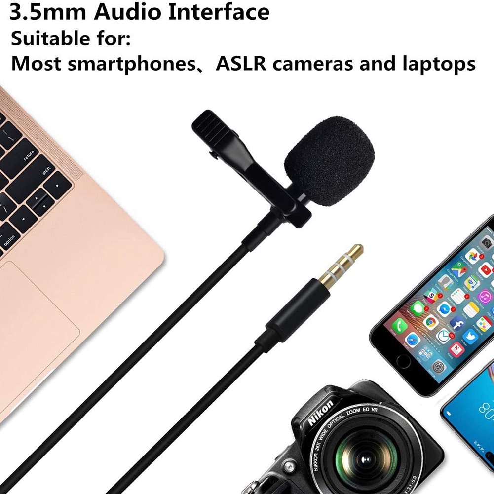 Micro minimicrophone có jack cắm 3.5mm thích hợp cho quay video YouTube