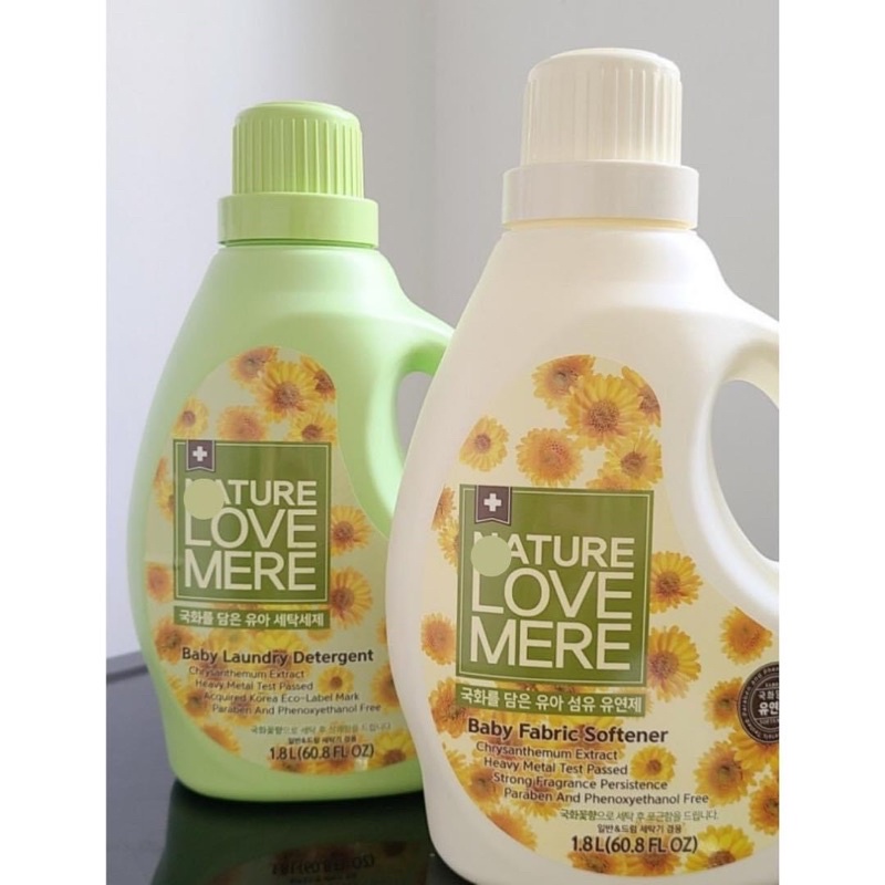 NƯỚC GIẶT/XẢ QUẦN ÁO TRẺ EM NATURE LOVE MERE HOA CÚC 1800ml/1300ml