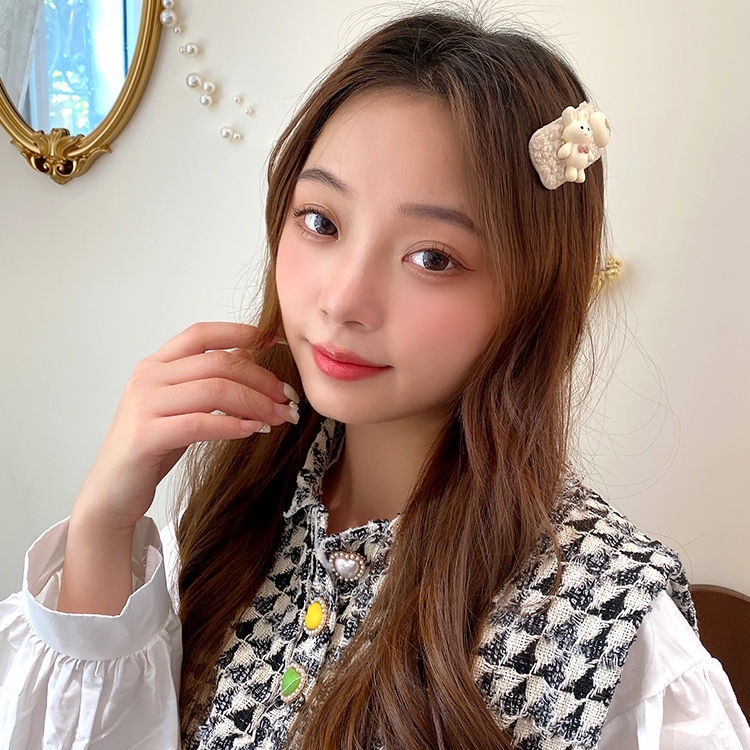 Kẹp Tóc Lông Cừu Thiết Kế Mới Đáng Yêu Thời Trang Mùa Thu Đông Dành Cho Bé Gái 2022