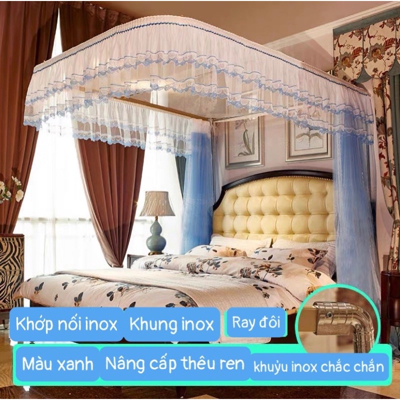 Màn/Mùng khung inox không khoan tường cao cấp A27 [HÀNG CÓ SẴN]