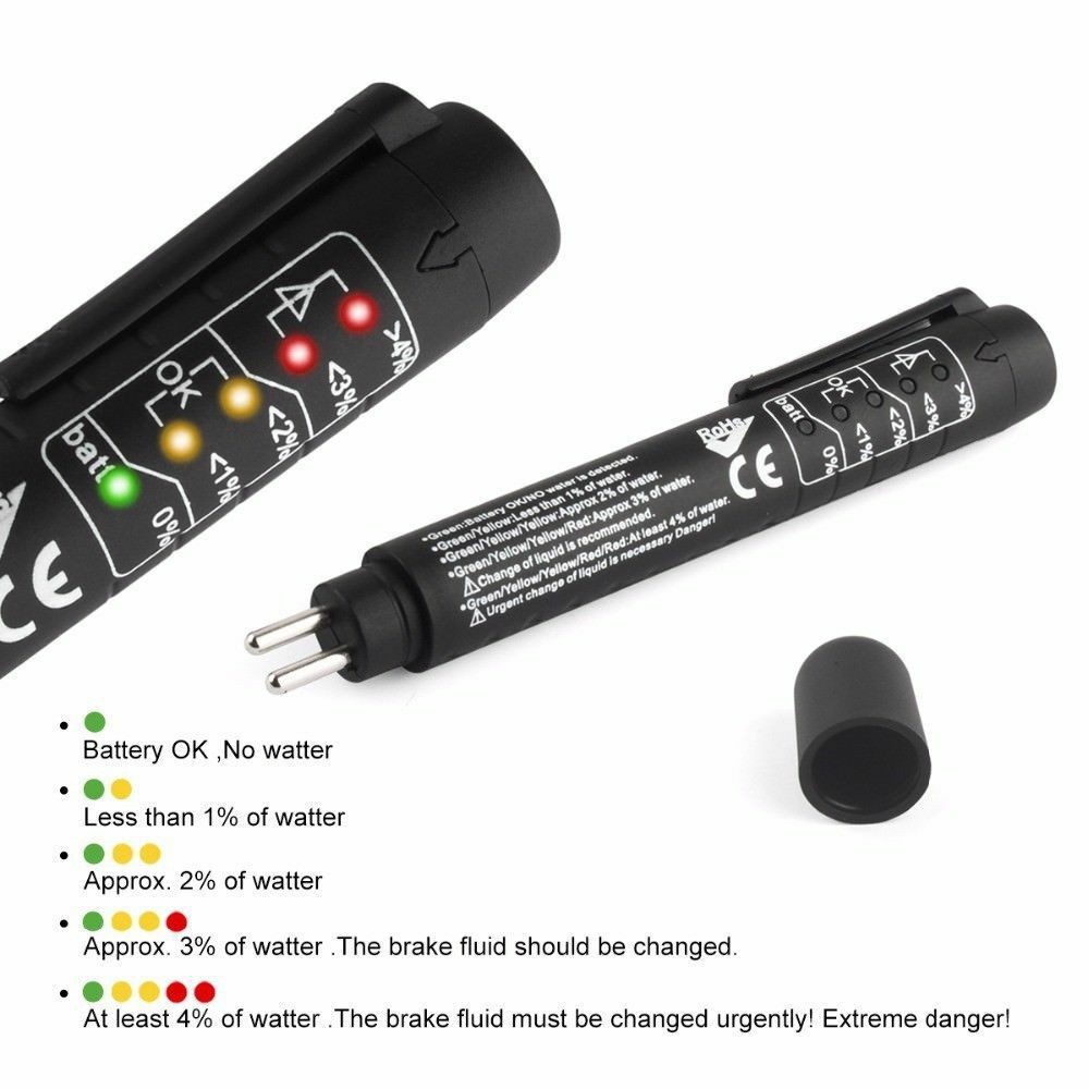 Dụng Cụ Kiểm Tra Chất Lỏng Phanh 5 Đèn LED Cho Xe DOT3 / DOT4