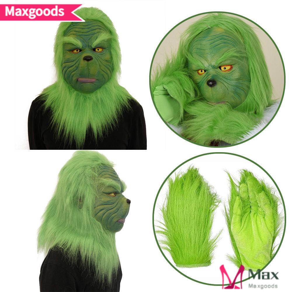 Maxg Grinch Mặt Nạ Hóa Trang Kinh Dị Màu Xanh Lá Cây