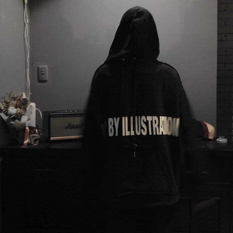 №▪◕ILSN Upside Down Hoodie - Black/ Áo nỉ chân cua bông thiết kế madeby.illustration khoác