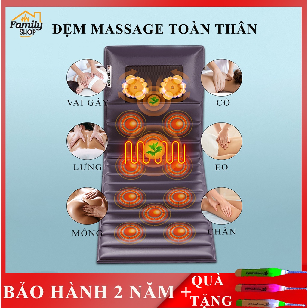 Đệm massage toàn thân cao cấp có điều khiển điều chỉnh chế độ nằm dựa ngồi thuân tiện, gấp gọn dễ dàng khi mang theo- Nệ