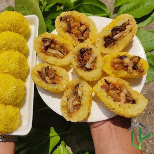 Xôi gà nấm - Gà bó xôi mini chiên phồng (hộp 10 bánh) - Haidangfood |  Shopee Việt Nam