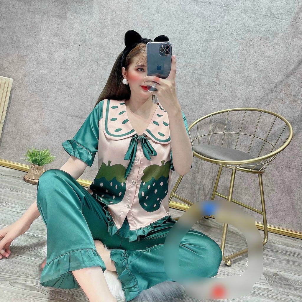 Pijama Lụa SATIN, LATIN nhà VIC Tay dài, tay ngắn quần dài Form dưới 60 kí