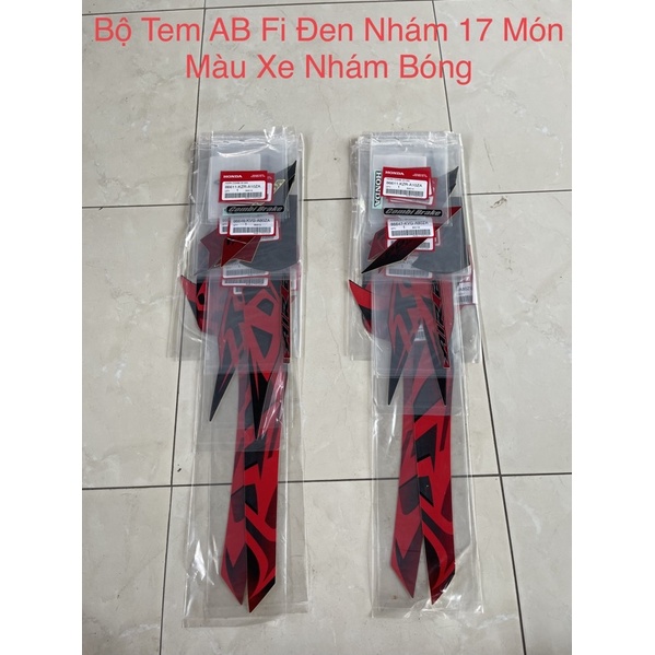 Bộ tem ab thái màu đỏ đen nham 17 món