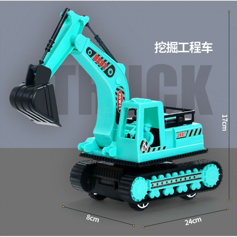 Bộ 6 Xe Công Trình Oto Máy Xúc, Máy Cẩu, Xe Tải, Xe Trộn Bê Tông, Xe Công Trình Loại To