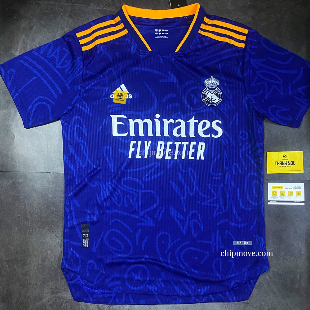 Bộ áo bóng đá Real Xanh mùa giải mới 2021 xanh sân khách Thái cao cấp