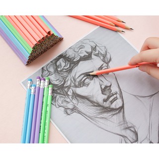( Tách lẻ ) Combo 5 Cây Bút Chì 2B Nhiều Màu