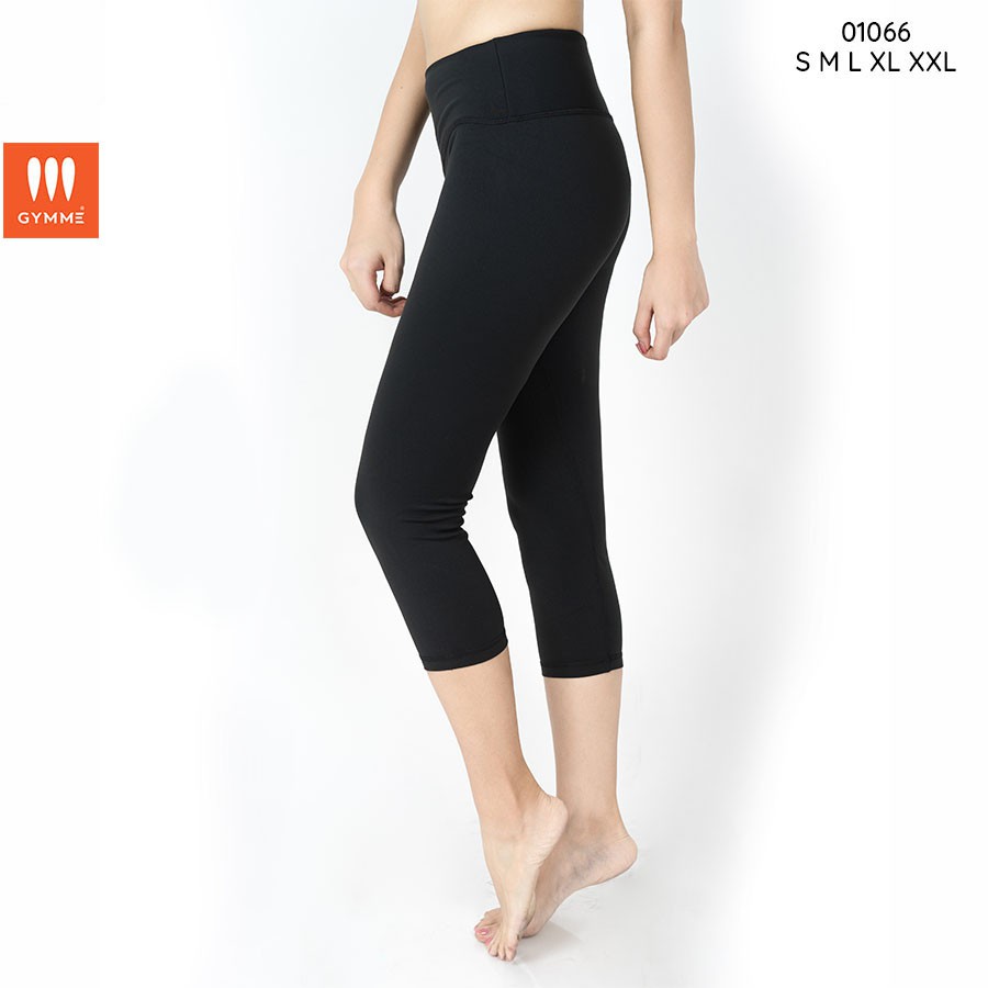 Quần tập gym yoga nữ dáng lửng thể thao GYMME chất liệu cotton, trơn basic - 01066