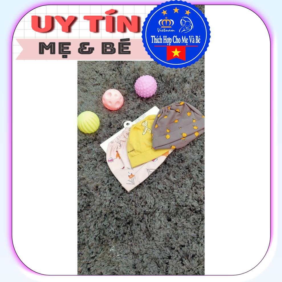 Nón em bé,mũ em bé kiểu hở đầu co giãn in bông (9559),  chất liệu cotton 100% , thương hiệu Aiueo Nhật Bản