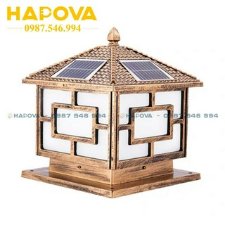 Đèn trụ cổng năng lượng mặt trời cỡ 250mm HAPOVA MIKKA 7001