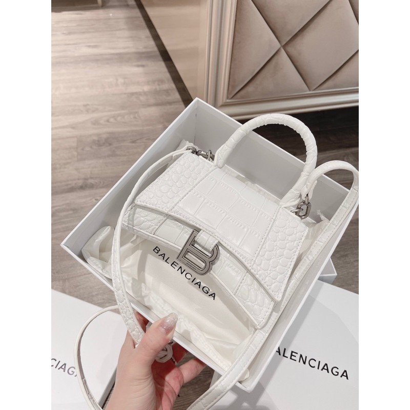 Túi Balenciaga vân da bóng cá sấu tag bạc full box đẹp mê