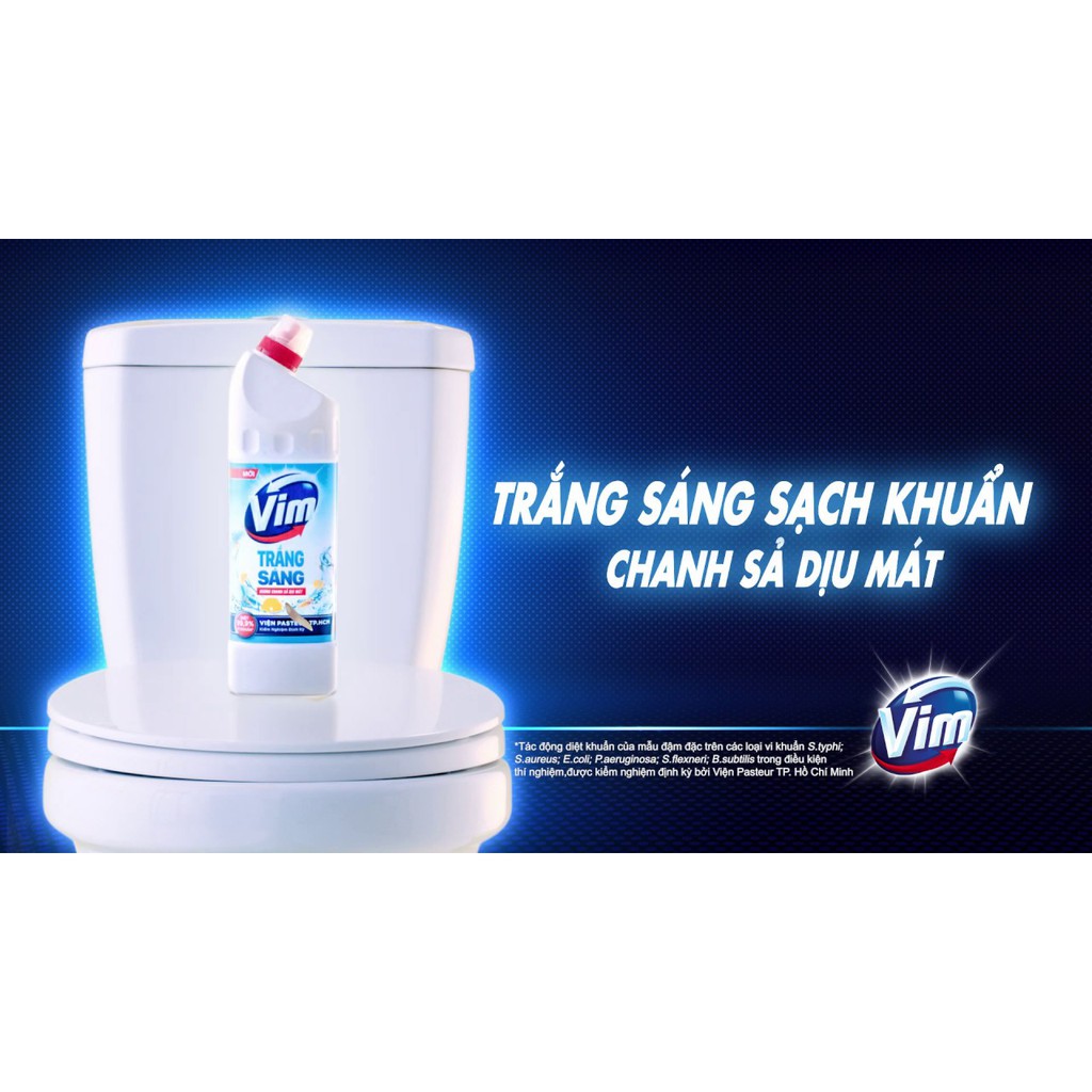 Nước Tẩy Bồn Cầu Vim Trắng Sáng &amp; Than Hoạt Tính