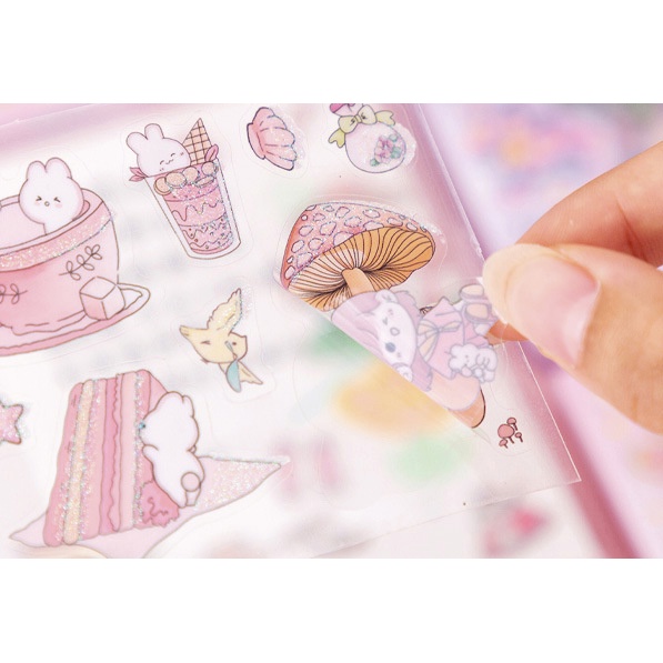 Hộp 4 Tấm Sticker Nhũ Lấp Lánh