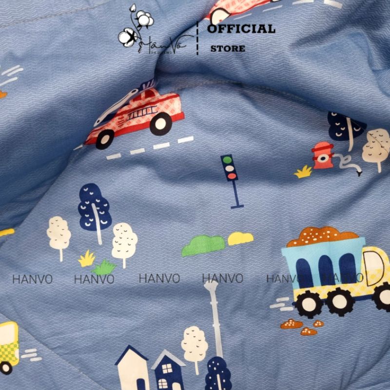 Vỏ gối NẰM gối ÔM trẻ em Cotton cao cấp HÂN VÕ 35x50 25x70 họa tiết, an toàn cho da bé