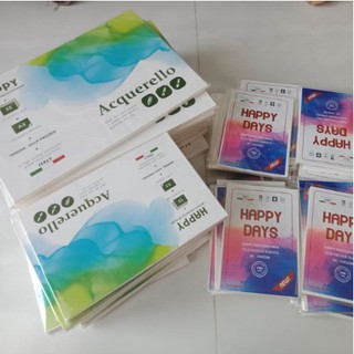 Giấy vẽ Màu Nước HAPPY 300gsm (10 tờ, Ép lạnh)