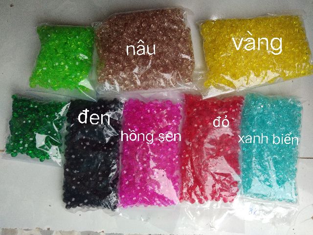 Hạt cườm pha lê nhựa 8li