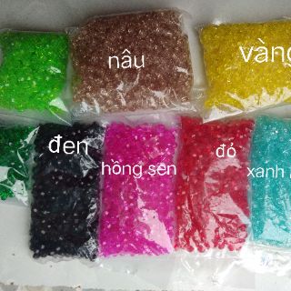 Hạt cườm pha lê nhựa 8li