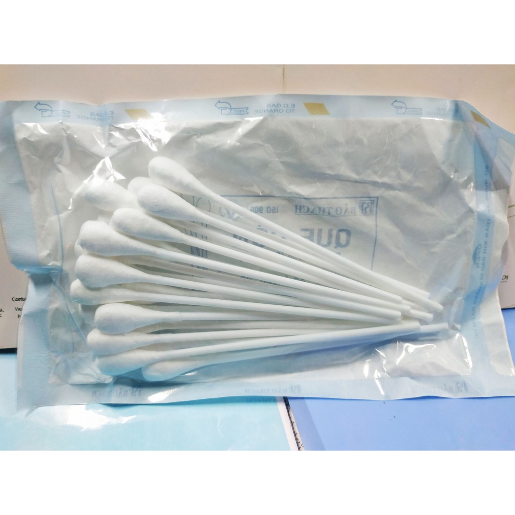 Que bông gòn tiệt trùng Bảo Thạc đủ size- tăm bông vô trùng rửa vết thương mí mắt nâng mũi nhấn mí