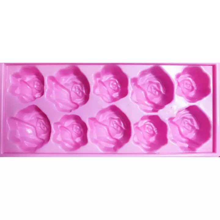 Khuôn 10 viên hoa hồng nở 12 x 27 cm thạch làm thạch rau câu  vỉ đả - Rose Jelly mold