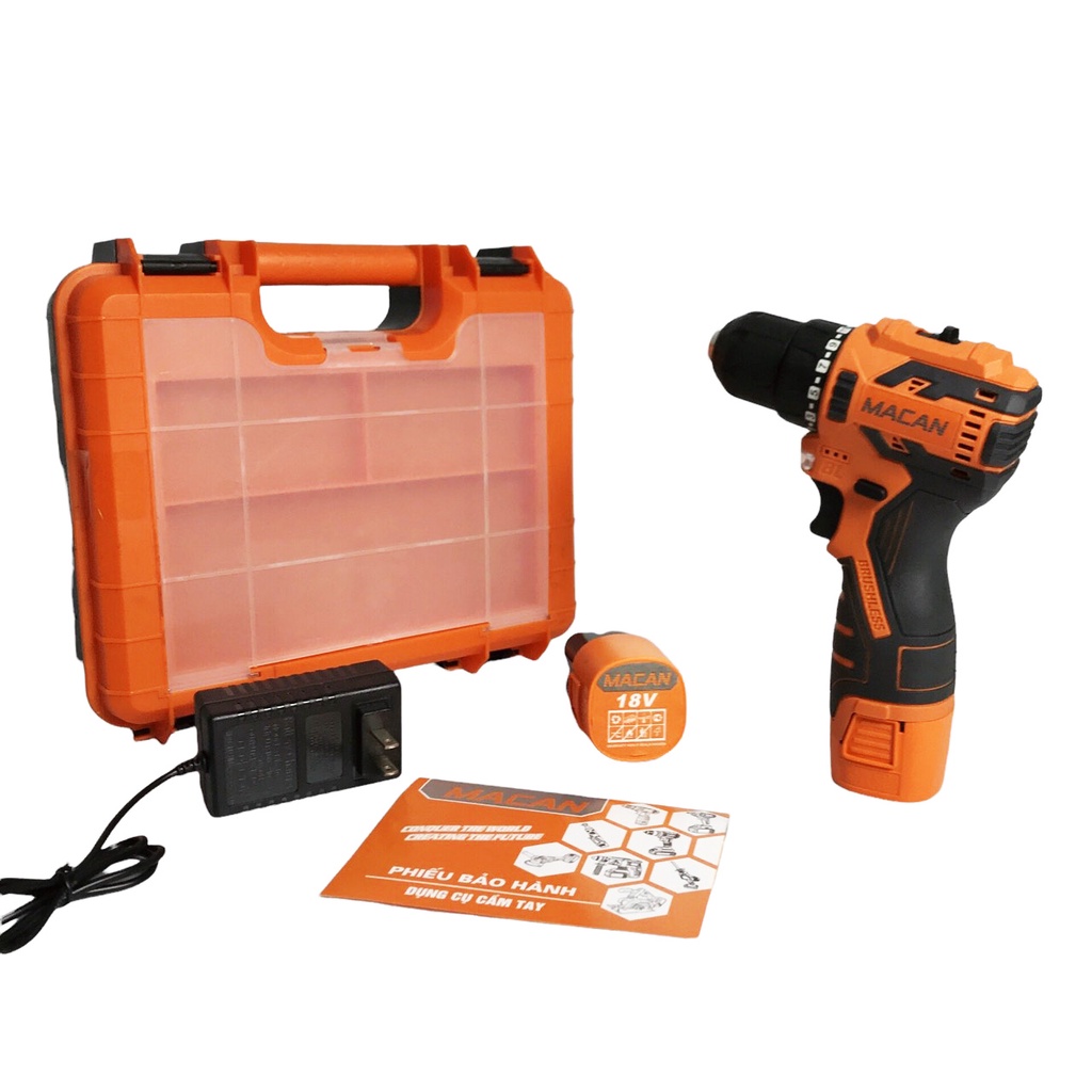 Máy Khoan Pin MACAN 18V không Chổi Than Pin 4 Cell