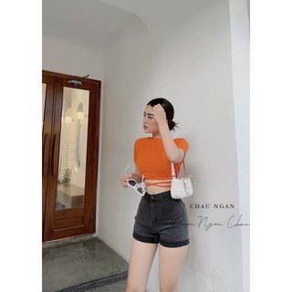 Áo kiểu croptop cột dây eo ❤️