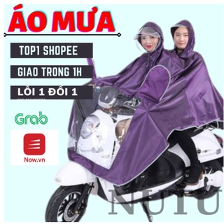 Áo mưa 2 đầu phản quang vải dù ép pvc chống rách có kính che trước mặt