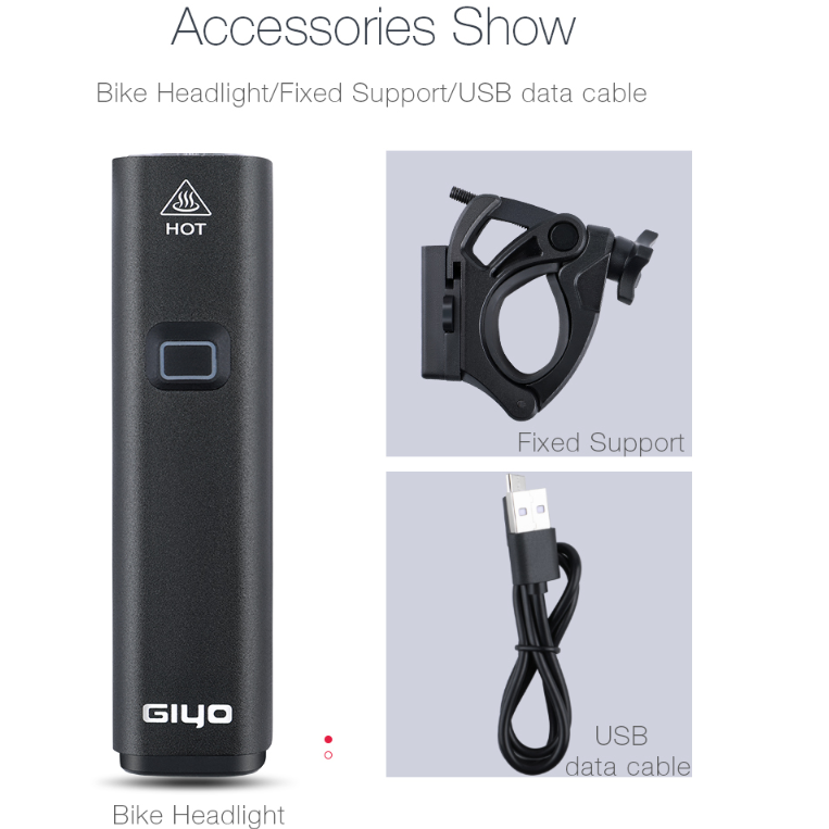 GIYO Đèn Pha 4800Mah Bằng Nhôm Siêu Nhẹ Chống Thấm Nước Kèm Sạc USB Tiện Dụng Cho Xe Đạp Leo Núi
